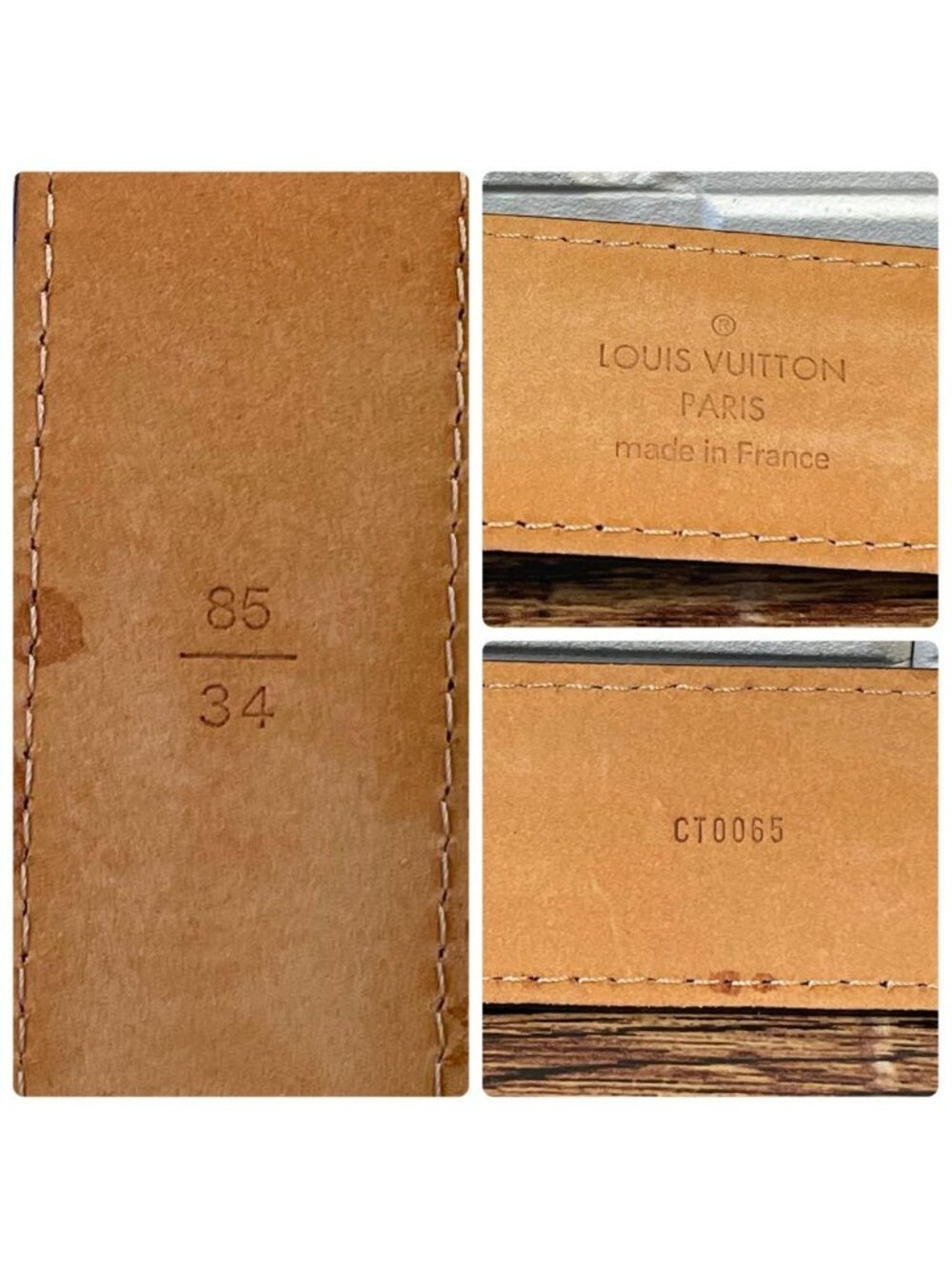 Louis Vuitton Monogram Leather Ceinture Belt Silver Brown - Picture 10 of 10